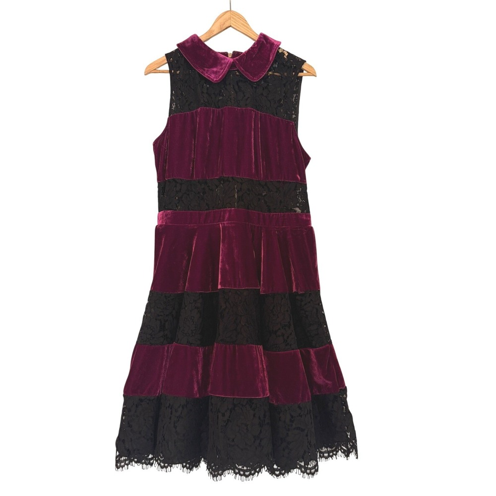 Venus Velvet Lace Tiered Sleeveless Dress 12 Purple Whimsigoth Fairygoth Whitchy